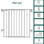 Babelio Baby Gate for Stairs & Doorways, 26-43" W 34" H Extra Tall| No Bottom - Image 7