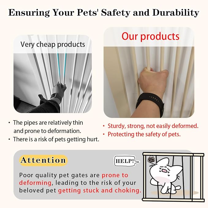 Lumizone Extra Tall Pet Gate 55.12" High Pressure Mounted 30.12"-34.05" Extra - Image 3
