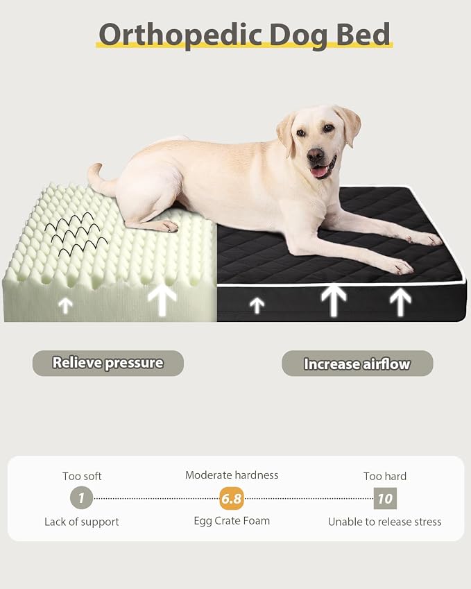 Orthopedic Dog Beds for Extra Large Dogs Waterproof Pet Kennel Pad - Image 5