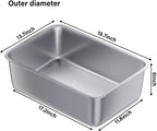 Stainless Steel Litter Box, 19.7"x13.7"x6" Large Metal Litter Box - Image 2