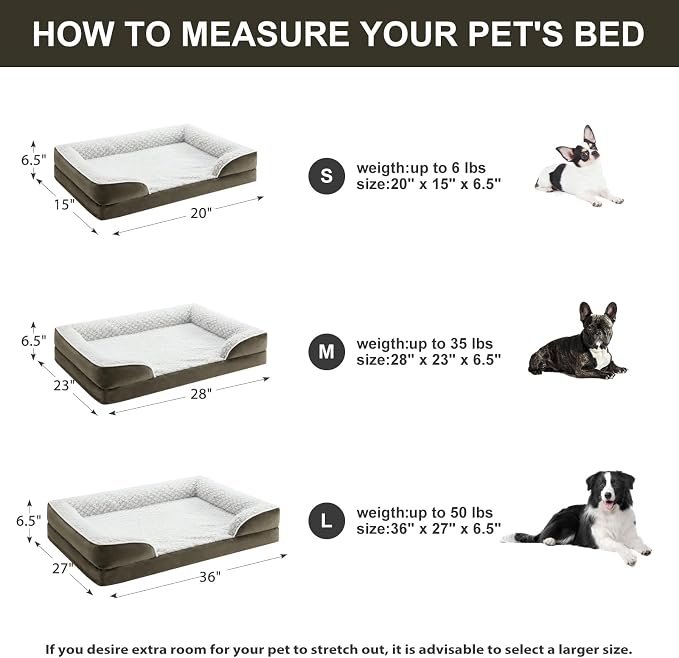 Orthopedic Dog Bed for Large Dogs, Egg Crate Foam Bed for Large Dogs, Equipped - Image 4
