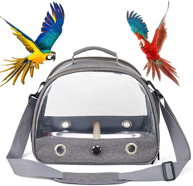 Bird Travel Carrier with Stainless Steel Tray, Lightweight Breathable Parrot - Image 7