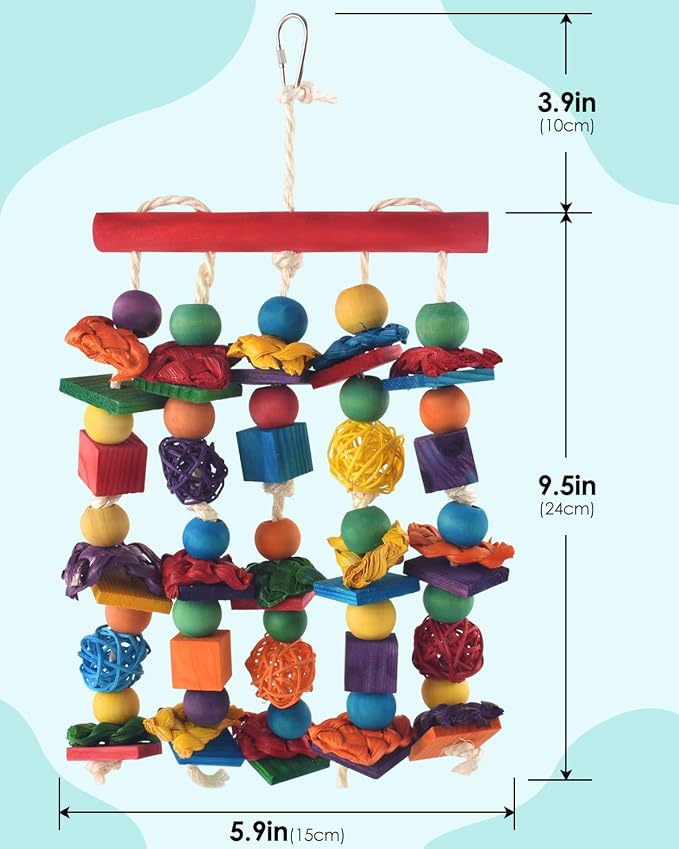 Bird Toys, for Medium Small Cockatoos Budgie Lovebird Cockatiel Conure - Image 4