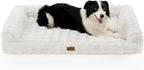 Faux Fur Orthopedic Dog Bed, Extra Large Dog Bed, Supportive Foam Pet Sofa by COZYKISS