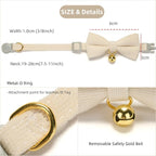 Soft Corduroy Cat Collar, Plaid Pattern, - Image 5