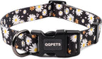 QQPETS Adjustable Soft Dog Collar: Print Flower Pink Multicolor Cute Patterns by QQPETS