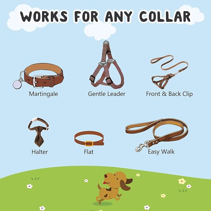 YUEPET Dog Safety Collar Clips 2 Pack Adjustable Prong Collar Backup Clips - Image 4