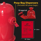 Red Rocket Pets Dog Poop Trash Can Medium Doggy Twist'R Pack, 12x Refills Bags - Image 4