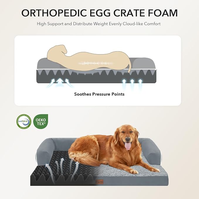 Orthopedic Dog Beds for Extra Large Dogs, Waterproof Egg Crate Foam XL Dog Bed - Image 2
