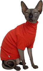 Sphynx Cats Shirt Cat Turtleneck Cotton Sweater Pullover Kitten T-Shirts - Image 5