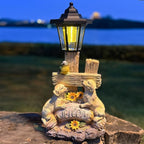 Outside Dog Statue with Solar Lantern, Garden Welcome Sign Dog Solar Figurines - Image 7
