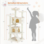 Sweetcrispy 54 Inch Cat Tree Tower, Indoor Cat Condo - Image 3