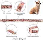 Unique style paws Dog Collar Metal Buckle Pink Rose Puppy Collar Flower Gift - Image 2