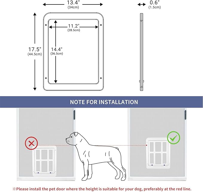 PETLESO Dog Door for Sliding Door, Lockable Dog Screen Door - Image 3