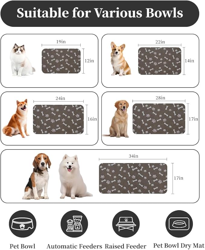 MontVoo Dog Food Mat-Large Pet Feeding Mat - Image 4