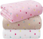 LINENLUX 1 Pack 3 Blankets Super Soft Fluffy Premium Fleece Dog Blankets by LINENLUX