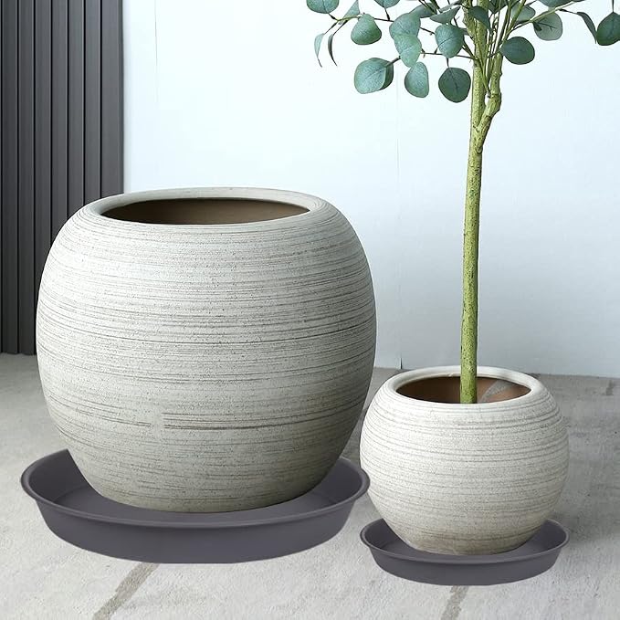 3 Pack of 25 26 inch Plant Saucer, 4.2" Depth, Large Deep Plastic Flower - Image 6