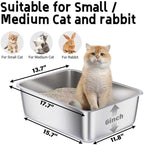Stainless Steel Litter Box 2 Pack, Medium Metal Litter Box - Image 3
