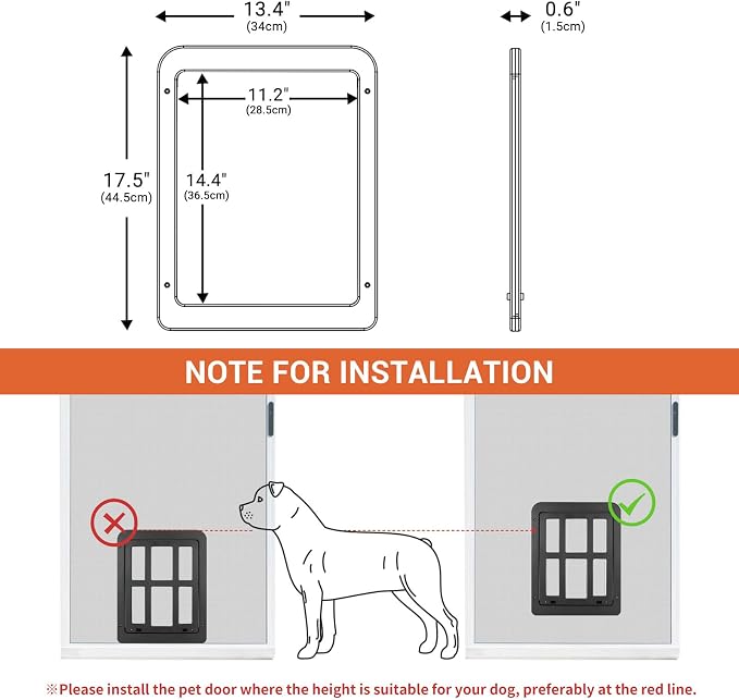 PETLESO Dog Door for Sliding Door, Lockable Dog Screen Door - Image 4
