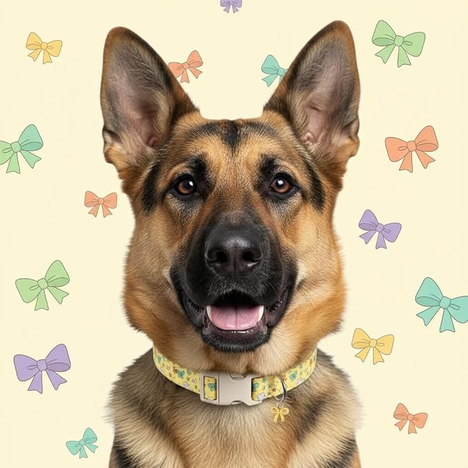 Small Dog Collar with Cute Bowtie Print, Girl Dog Collar - Image 8