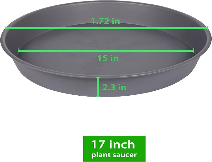 4 Pack of 16 17 inch Plant Saucer, 2.3" Depth, Heavy Duty Deep Plant Trays - Image 3