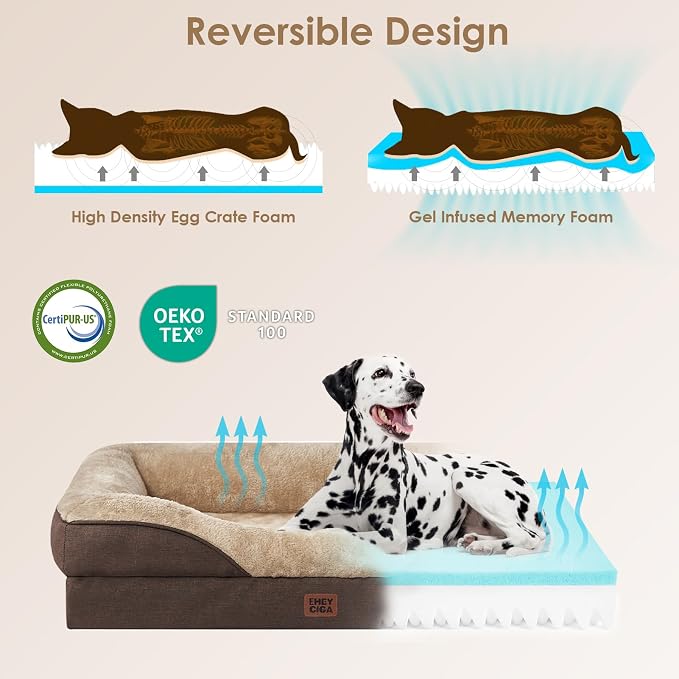 EHEYCIGA Orthopedic XL Dog Bed for Large Sized Dog, Waterproof Liner & Washable - Image 3