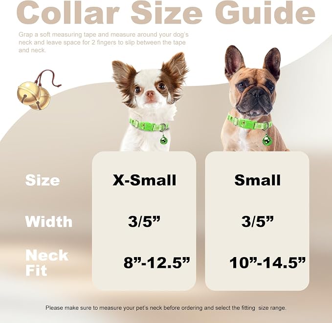 XS Dog Collar with Bell- Durable Nylon Collar - Image 4