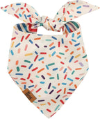Birthday Dog Bandanas Extra Large, Reversible Colorful Confetti Sprinkles by FurryWhisper