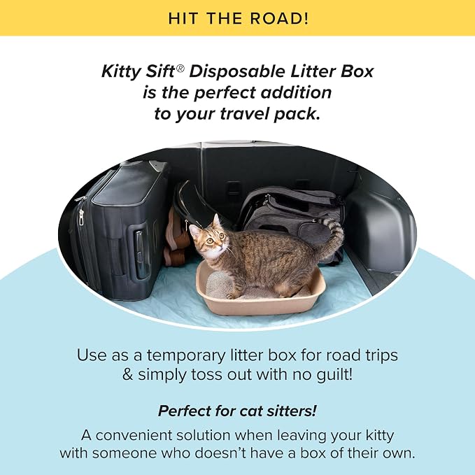 Kitty Sift Disposable Cat Litter Box Large, Durable Portable - Image 9