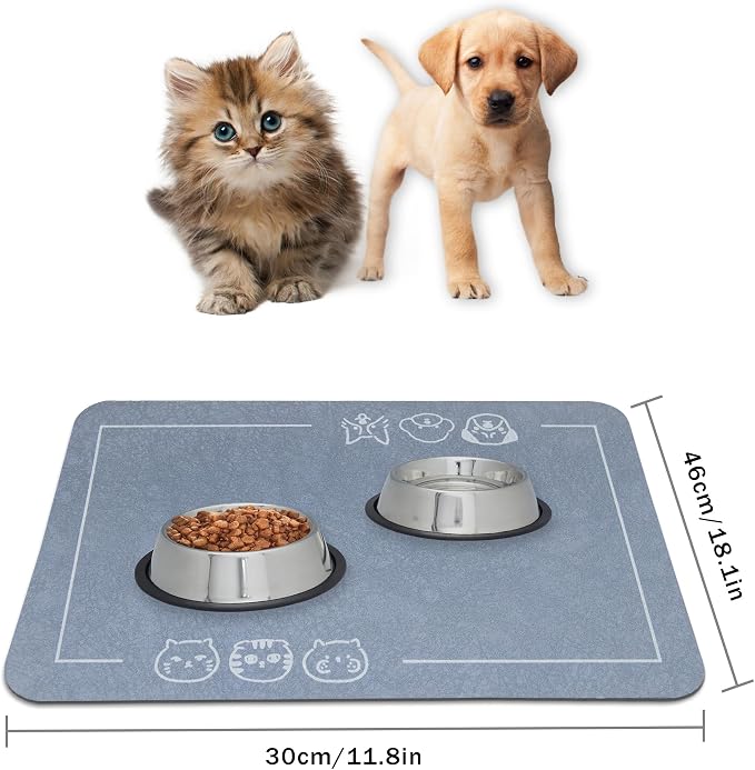 YCT Cat Pet Food Mat, Cat Feeding Mat, Non-Slip Bottom Absorbent Pet Mat - Image 7