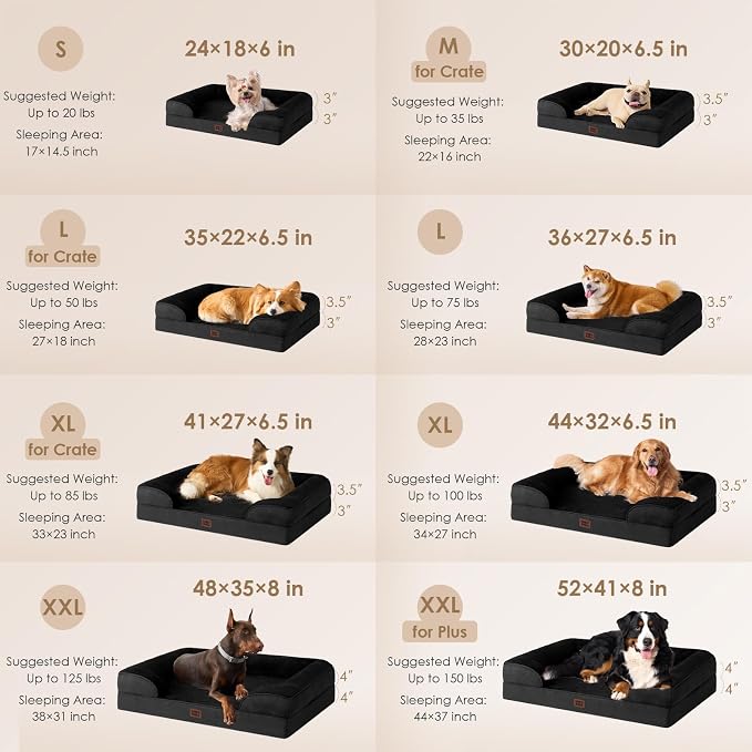 EHEYCIGA Orthopedic Dog Beds for Large Dogs, Waterproof Memory Foam Large Dog - Image 3