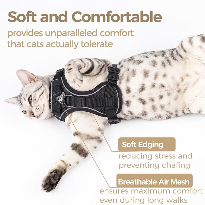 Cat Harness and Leash Set Escape Proof Tactical Large Kitten Harness Emotional - Image 7