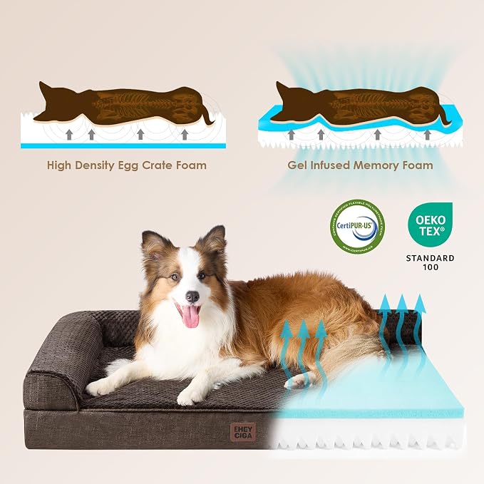 EHEYCIGA Memory Foam Dog Bed Large Size Dogs, Orthopedic Dog Bed Large - Image 4