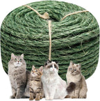 Green Sisal Rope, 1/4 Inch, for Cat Scratching Post, DIY Hemp Twine by Juomid