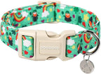 DOGWONG St. Patrick's Day Dog Collar, Lucky Clover Shamrock Green, Soft Durable by DOGWONG