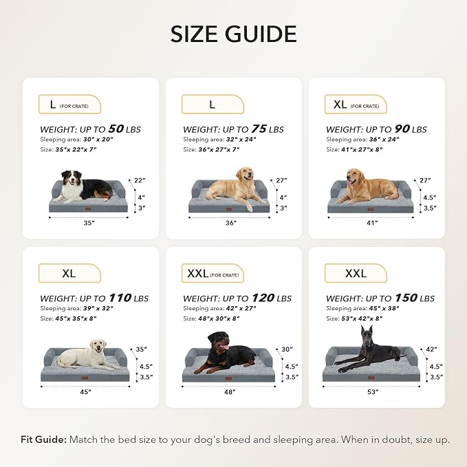 Orthopedic Dog Beds for Extra Large Dogs, Waterproof Egg Crate Foam XL Dog Bed - Image 3