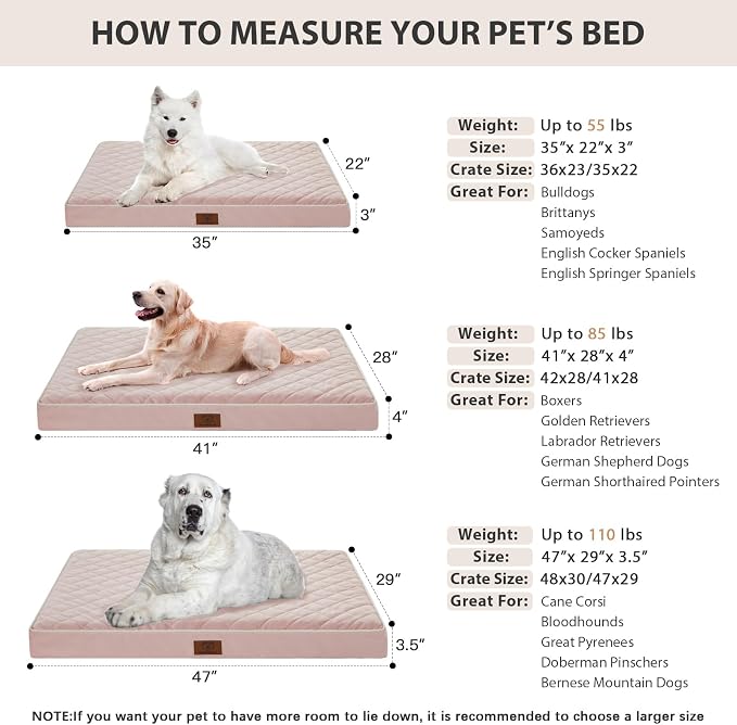 WNPETHOME Orthopedic Dog Bed for Crate, Waterproof Extra Large Dogs Bed - Image 5