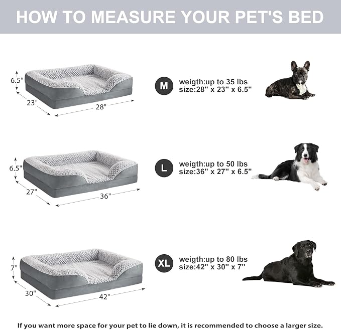 Orthopedic Dog Beds for Large Dogs, Waterproof Dog Bed, Egg Crate Foam Bed for - Image 4