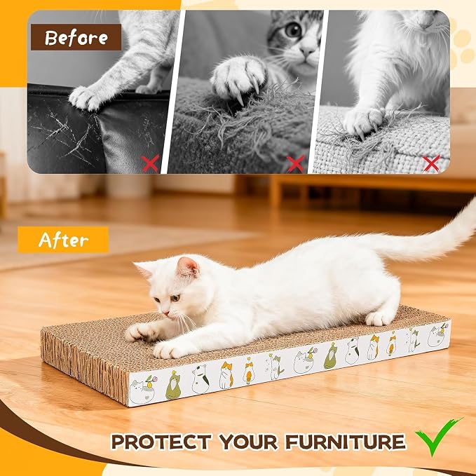 PatiencET Cardboard Cat Scratcher Pads, Double-Sided, Catnip Included, - Image 2