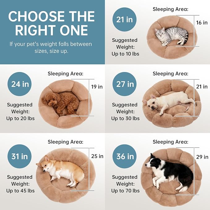 OhGeni 31 inches Calming Donut Orthopedic Dog & Cat Bed - Image 7