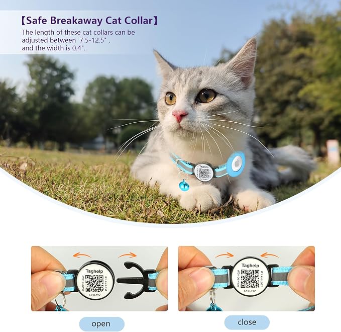 Reflective AirTag Cat Collar, Integrated Cat Collar - Image 2