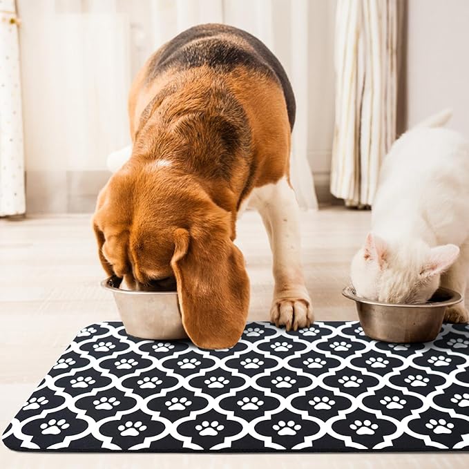 Dog Food Mat 24X32 Inch Pet Feeding Absorbent Mats - Image 7