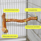 Asixxsix Wood Bird Perch, T Shaped Birdcage Stand Wooden Parrot Perch Stand - Image 5