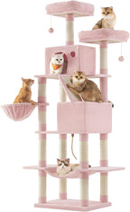 Feandrea Cat Tree, 81.1-Inch Large Cat Tower, 2 Perches, 2 Caves, Jelly Pink by FeandreabySONGMICSHOME