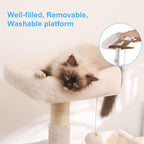 Hey-brother Cat Tree with Litter Box Enclosure, All-in-one Cat Tower - Image 4