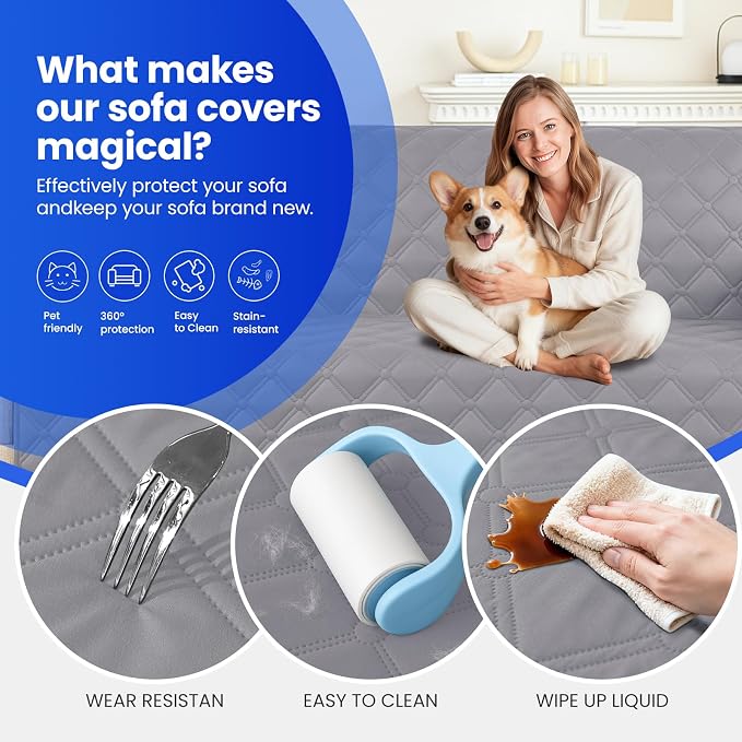 Waterproof Couch Covers for Pets, Waterproof Dog Bed Cover, Anti-Slip Soft Dog - Image 6