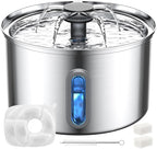 Cat Water Fountain Stainless Steel, 118oz/ 3.5L Large Capacity Automatic Pet by MIUZZYVacuumCleaner