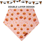 PTDECOR Halloween Dog Bandana, Cute Ghost Pumpkin Design Reversible Holiday Pet - Image 5