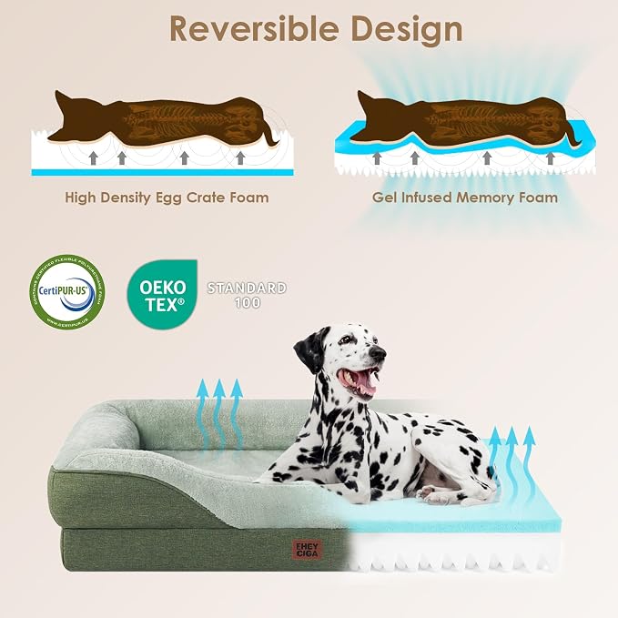 EHEYCIGA Orthopedic XL Dog Bed for Large Sized Dog, Waterproof Liner & Washable - Image 4