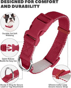 Dynmeow Soft and Breathable Cotton Dog Collar, Durable Adjustable Pet Collar - Image 2
